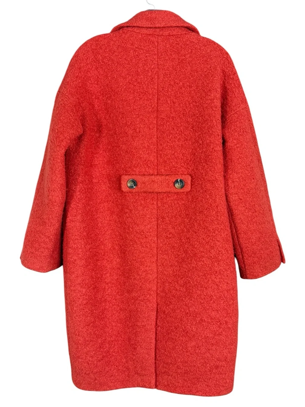 Sundance Coral Bouclé Wool Blend Coat Paisley Lined Oversized M